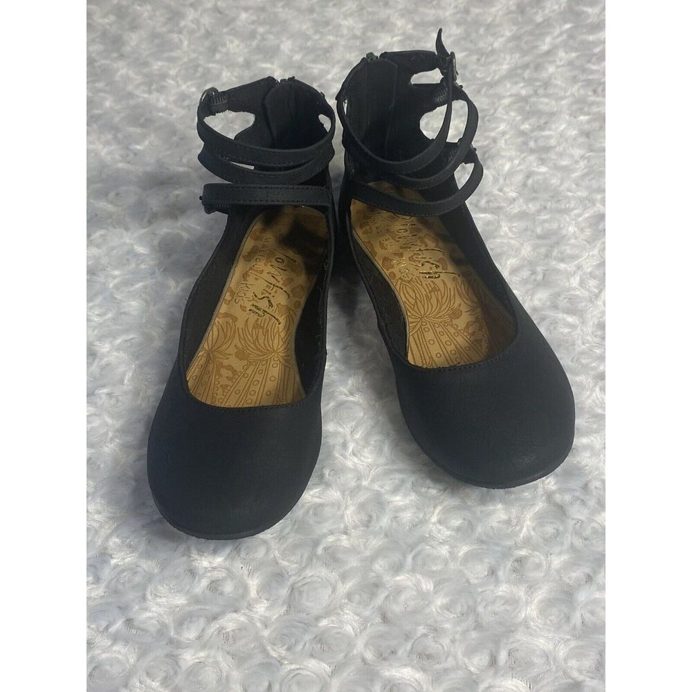 Blowfish Size 4 Gladiator Style Black Flat Shoes Girls - Picture 2 of 8